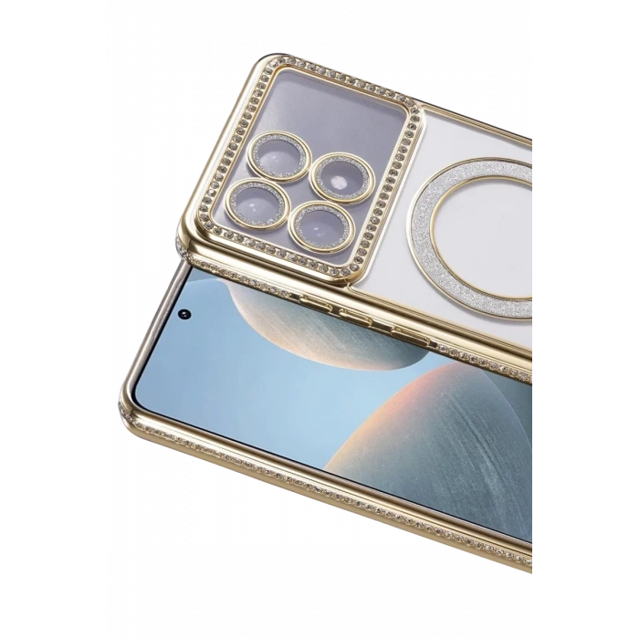 Xiaomi Poco X6 Pro Joke Simli Magneticsafe Kılıf - Gold