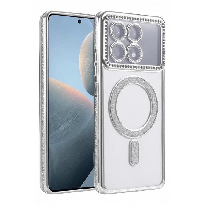 Xiaomi Poco X6 Pro Joke Simli Magneticsafe Kılıf - Gümüş