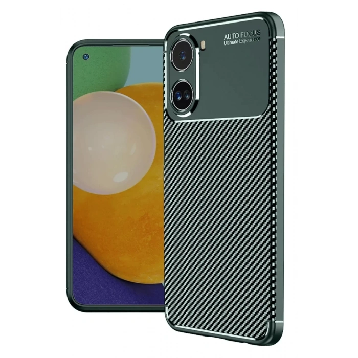 Xiaomi Poco X7 Pro Kılıf Auto Focus Karbon Kapak - Koyu Yeşil