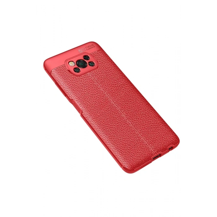 Xiaomi Pocophone X3 Kılıf Auto Focus Kapak - Kırmızı