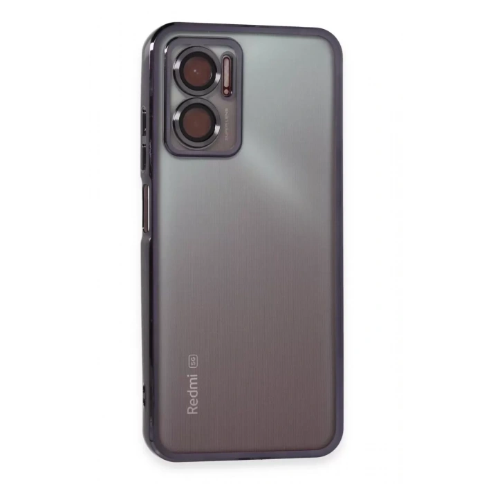 Xiaomi Redmi 10 5G Kılıf Lensli Silikon - Mor
