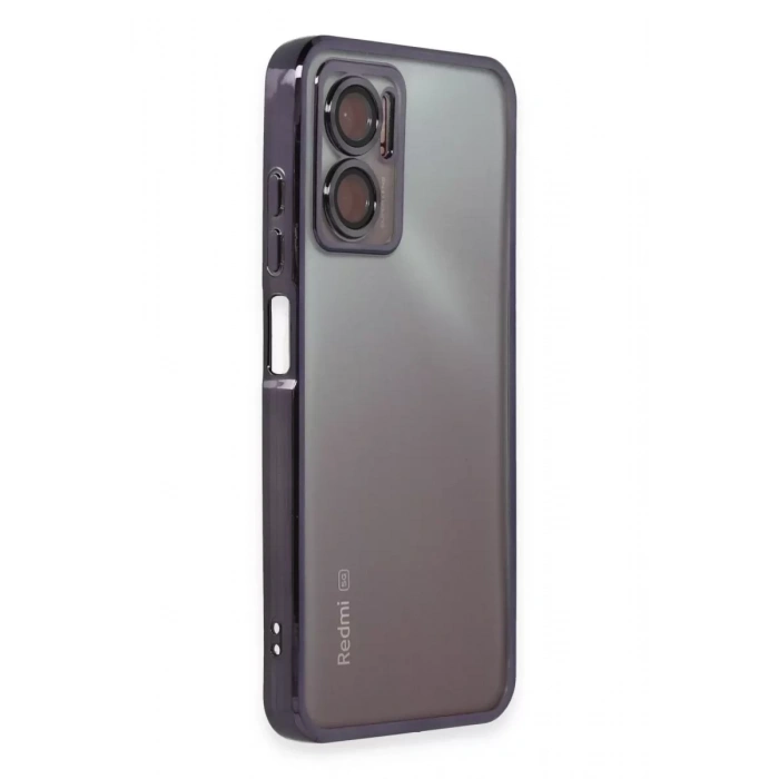 Xiaomi Redmi 10 5G Kılıf Lensli Silikon - Mor