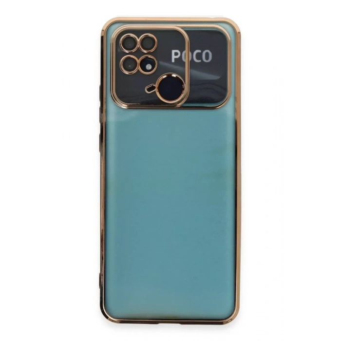Xiaomi Redmi 10C Kılıf Lensli Silikon - Gold