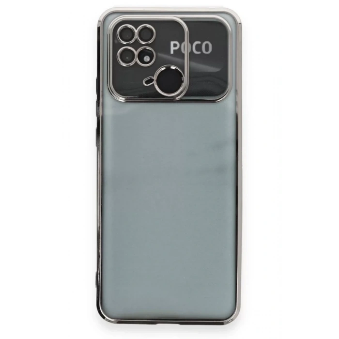 Xiaomi Redmi 10C Kılıf Lensli Silikon - Gümüş