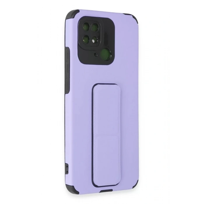 Xiaomi Redmi 10C Kılıf Mega Standlı Silikon - Lila