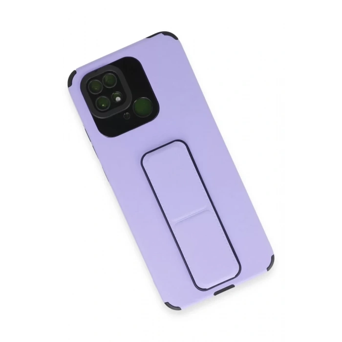 Xiaomi Redmi 10C Kılıf Mega Standlı Silikon - Lila