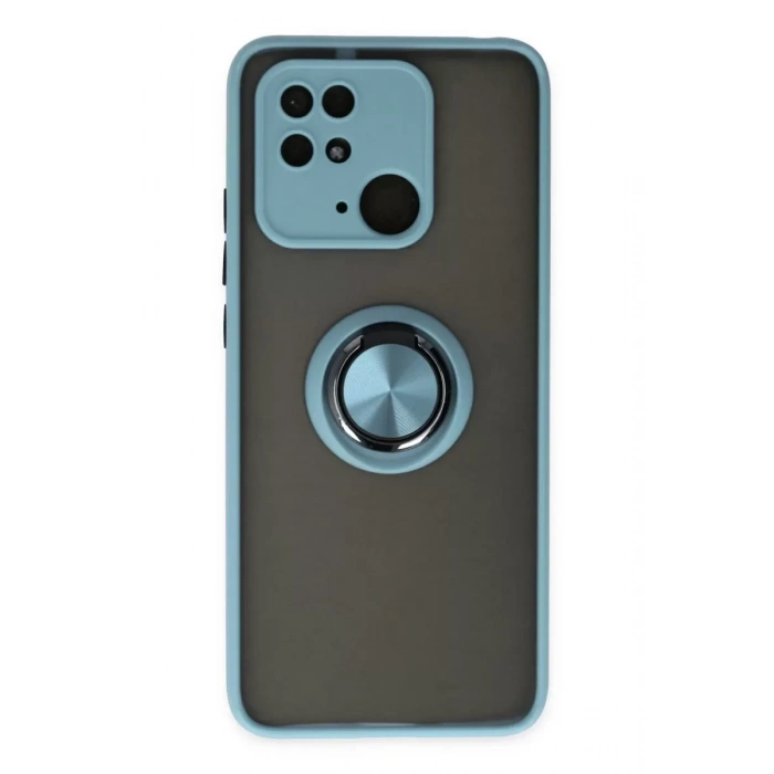 Xiaomi Redmi 10C Kılıf Montreal Yüzüklü Silikon Kapak - Buz Mavi