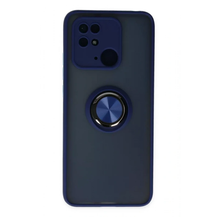 Xiaomi Redmi 10C Kılıf Montreal Yüzüklü Silikon Kapak - Lacivert
