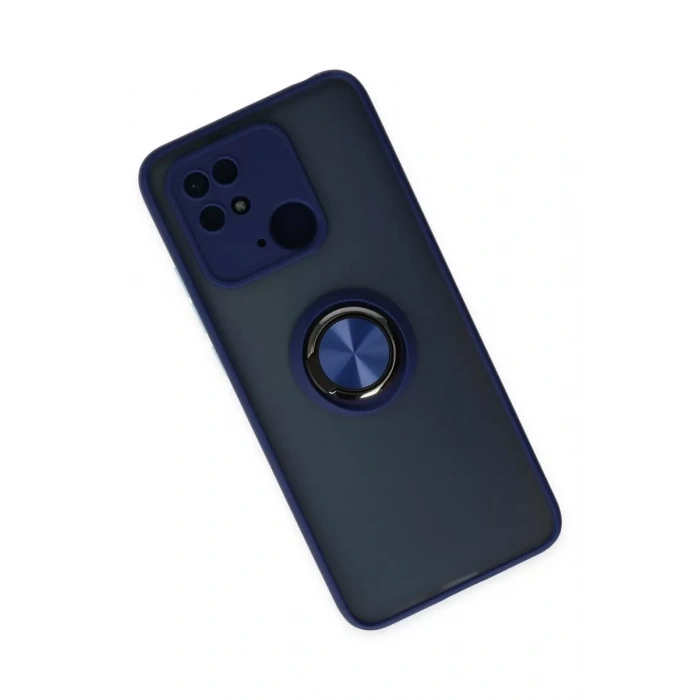Xiaomi Redmi 10C Kılıf Montreal Yüzüklü Silikon Kapak - Lacivert