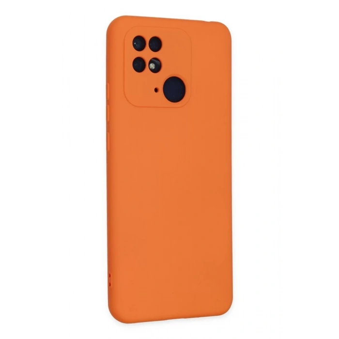 Xiaomi Redmi 10C Kılıf Nano içi Kadife Silikon - Turuncu