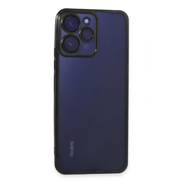Xiaomi Redmi 12 Kılıf Lensli Silikon - Siyah