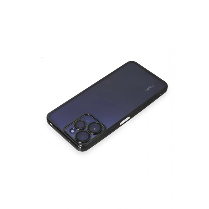 Xiaomi Redmi 12 Kılıf Lensli Silikon - Siyah