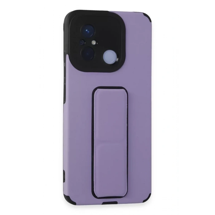 Xiaomi Redmi 12C Kılıf Mega Standlı Silikon - Lila