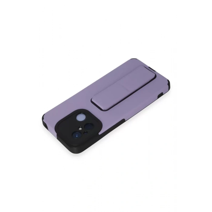Xiaomi Redmi 12C Kılıf Mega Standlı Silikon - Lila