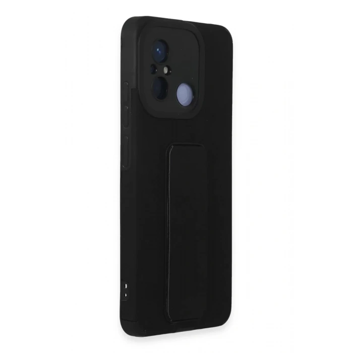Xiaomi Redmi 12C Kılıf Mega Standlı Silikon - Siyah