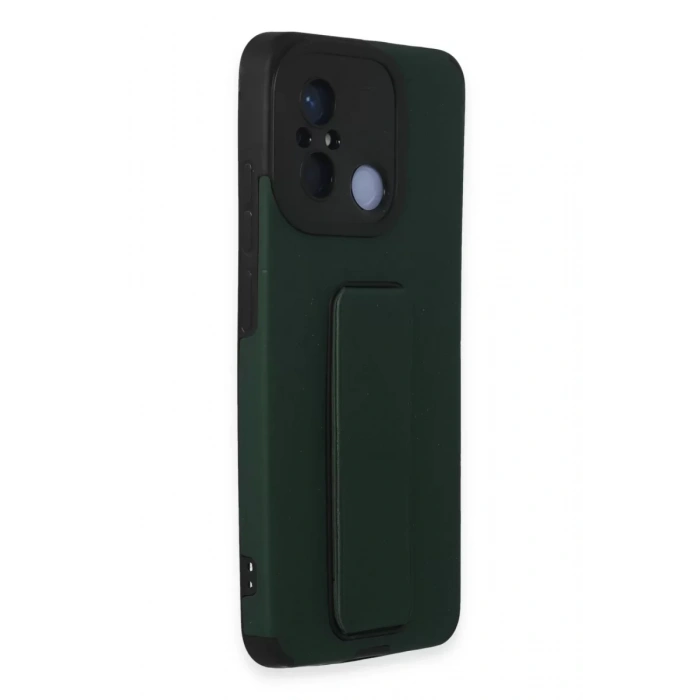 Xiaomi Redmi 12C Kılıf Mega Standlı Silikon - Yeşil