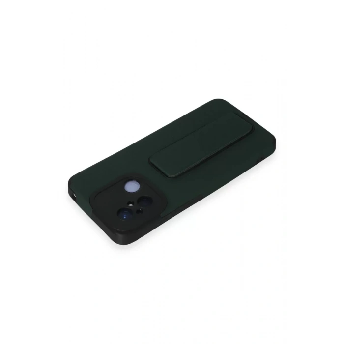Xiaomi Redmi 12C Kılıf Mega Standlı Silikon - Yeşil