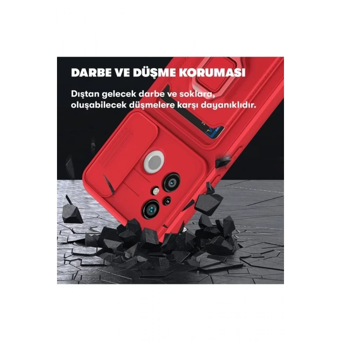 Xiaomi Redmi 12C Kılıf Zuma Kartvizitli Yüzüklü Silikon - Lacivert