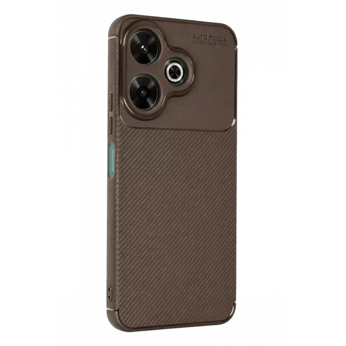 Xiaomi Redmi 13 4G Kılıf Auto Focus Karbon Kapak - Kahverengi