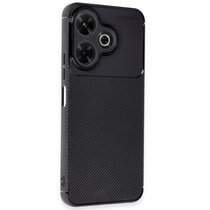 Xiaomi Redmi 13 4G Kılıf Auto Focus Karbon Kapak - Siyah