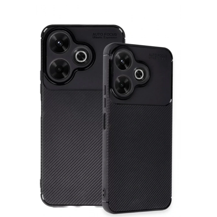 Xiaomi Redmi 13 4G Kılıf Auto Focus Karbon Kapak - Siyah