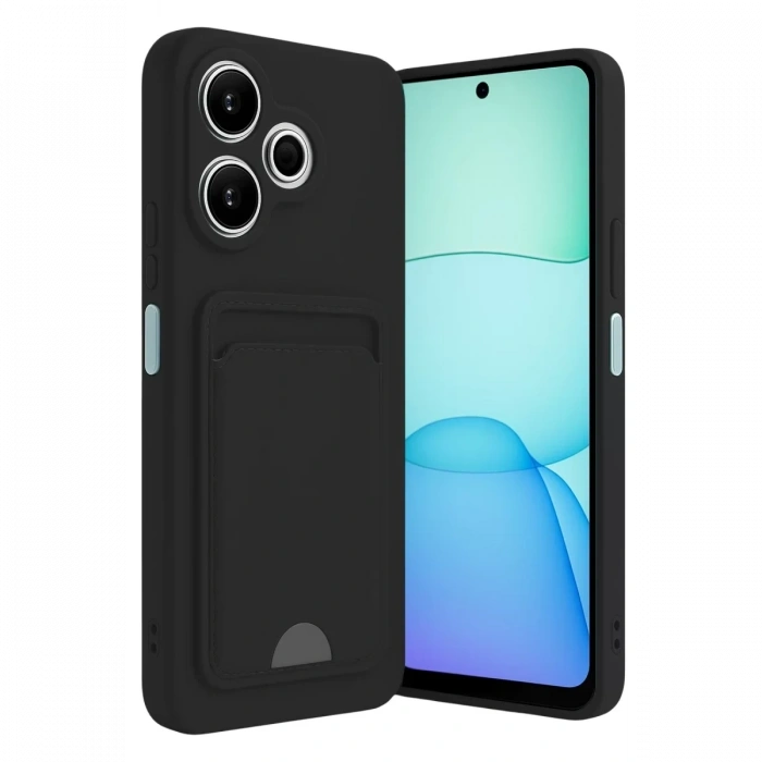 Xiaomi Redmi 13 4G Kılıf Kelvin Kartvizitli Silikon - Siyah