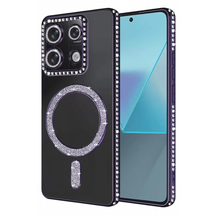 Xiaomi Redmi 13C Joke Simli Magneticsafe Kılıf - Derin Mor