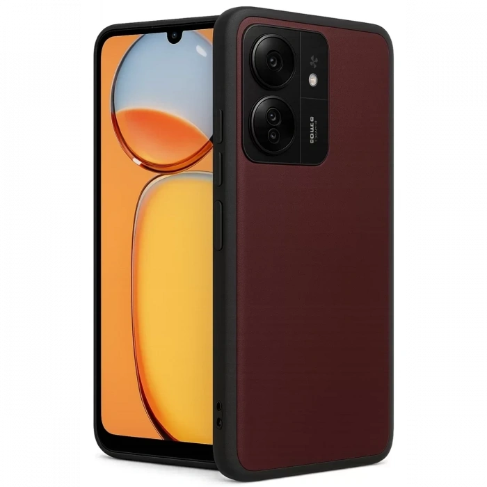 Xiaomi Redmi 13C Kılıf Aras Deri Kapak - Bordo