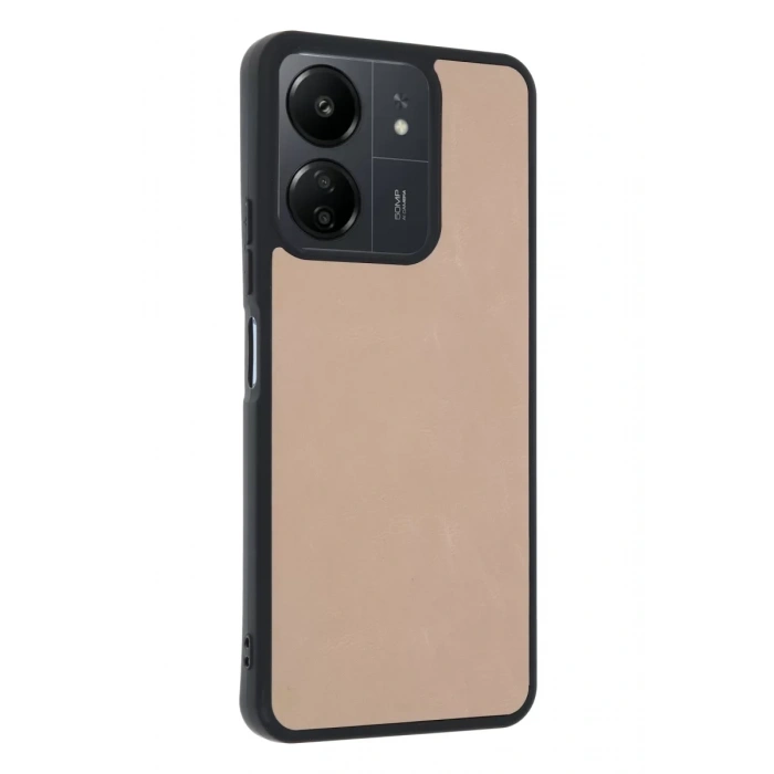 Xiaomi Redmi 13C Kılıf Aras Deri Kapak - Pudra