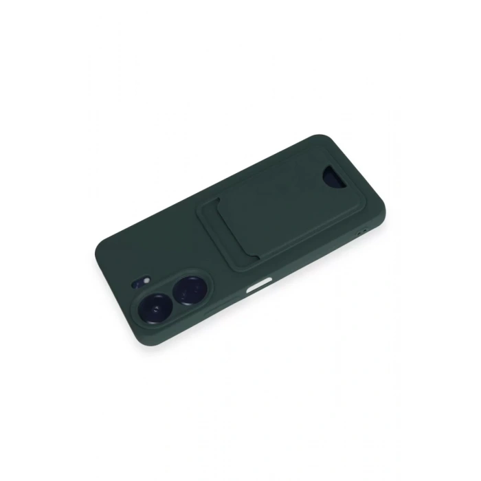 Xiaomi Redmi 13C Kılıf Kelvin Kartvizitli Silikon - Koyu Yeşil