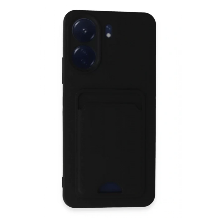 Xiaomi Redmi 13C Kılıf Kelvin Kartvizitli Silikon - Siyah