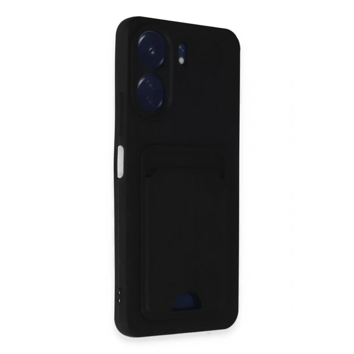 Xiaomi Redmi 13C Kılıf Kelvin Kartvizitli Silikon - Siyah