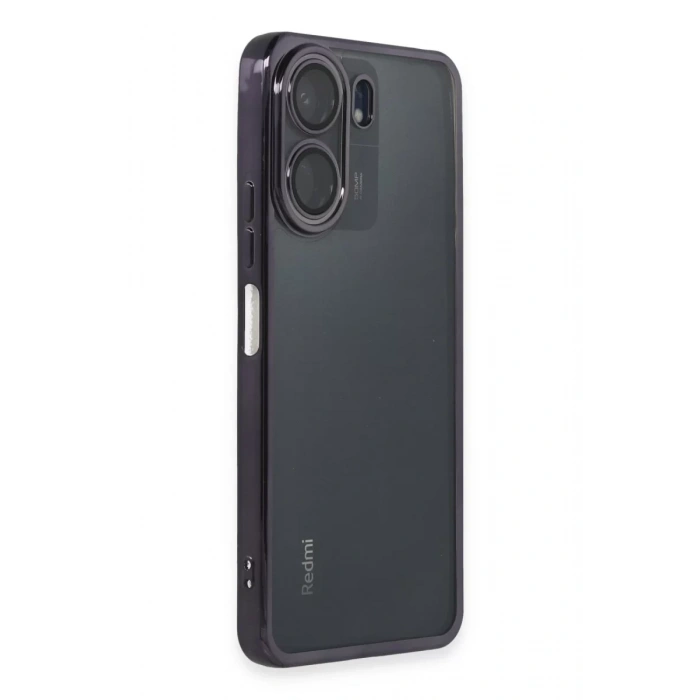 Xiaomi Redmi 13C Kılıf Lensli Silikon - Mor