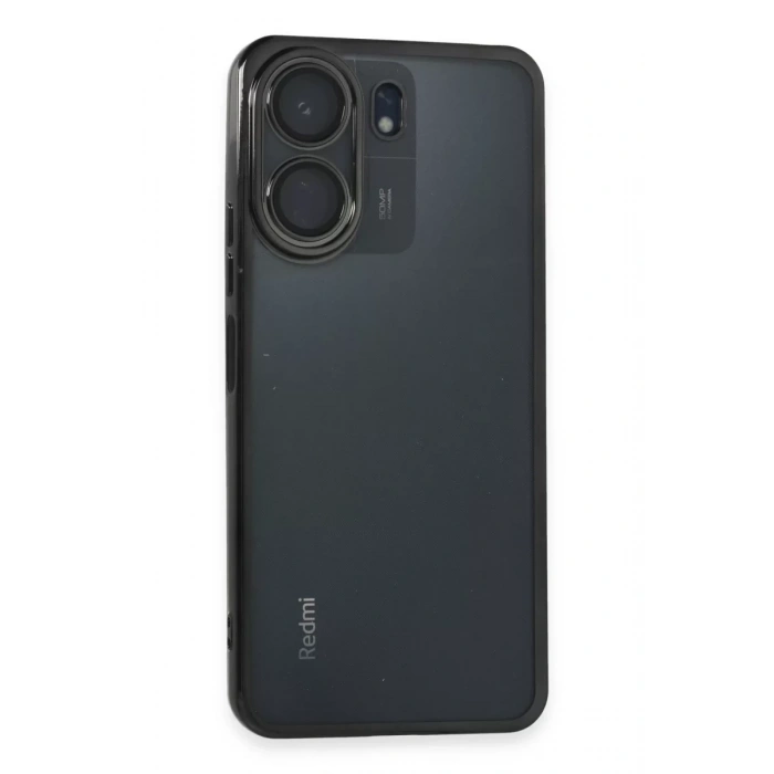 Xiaomi Redmi 13C Kılıf Lensli Silikon - Siyah