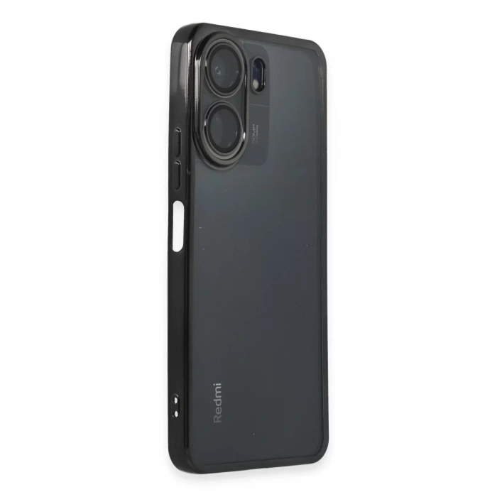 Xiaomi Redmi 13C Kılıf Lensli Silikon - Siyah