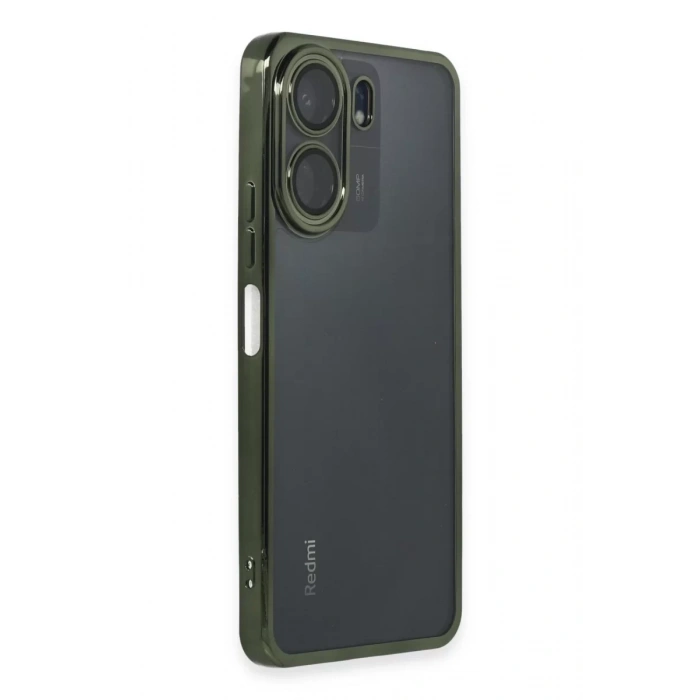 Xiaomi Redmi 13C Kılıf Lensli Silikon - Yeşil