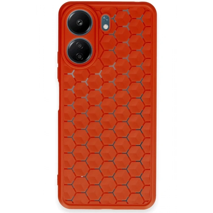 Xiaomi Redmi 13C Kılıf Petek Silikon Kapak - Kırmızı