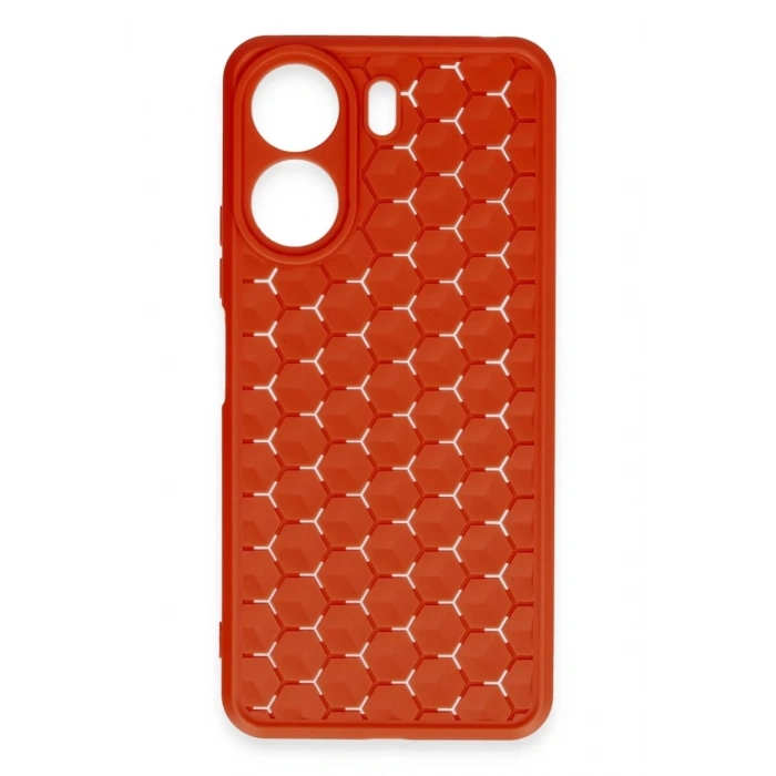 Xiaomi Redmi 13C Kılıf Petek Silikon Kapak - Kırmızı