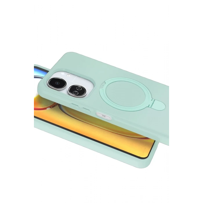 Xiaomi Redmi 13C Regal Magsafe Standlı Kapak - Su Yeşili