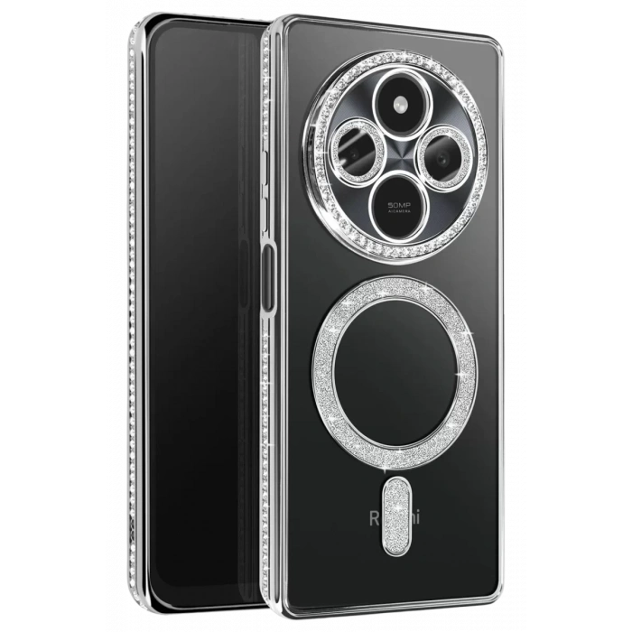 Xiaomi Redmi 14C Joke Simli Magneticsafe Kılıf - Gümüş