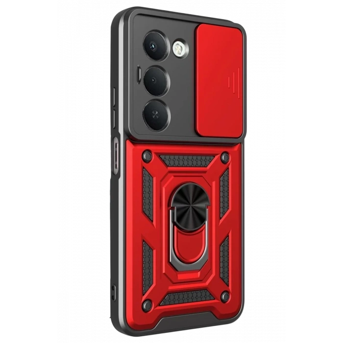 Xiaomi Redmi 15 4G Pars Lens Yüzüklü Silikon - Kırmızı