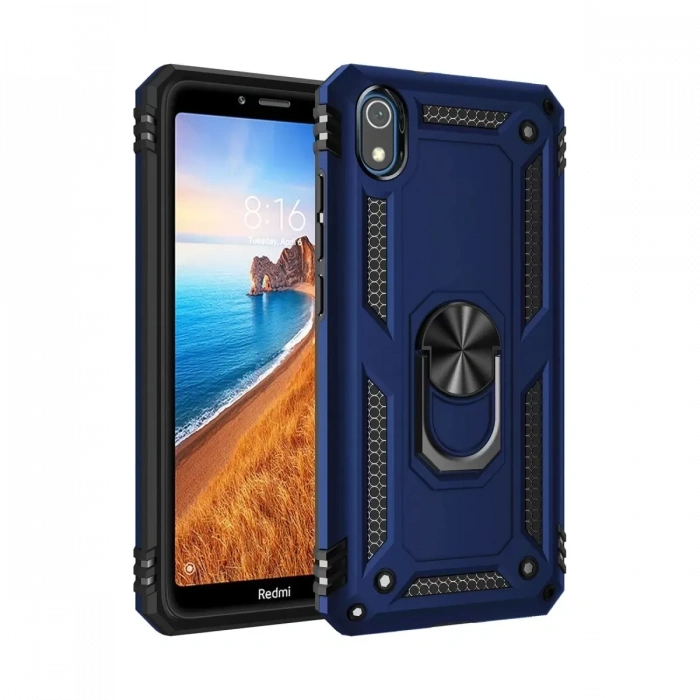 Xiaomi Redmi 7A Kılıf Sofya Yüzüklü Silikon Kapak - Lacivert