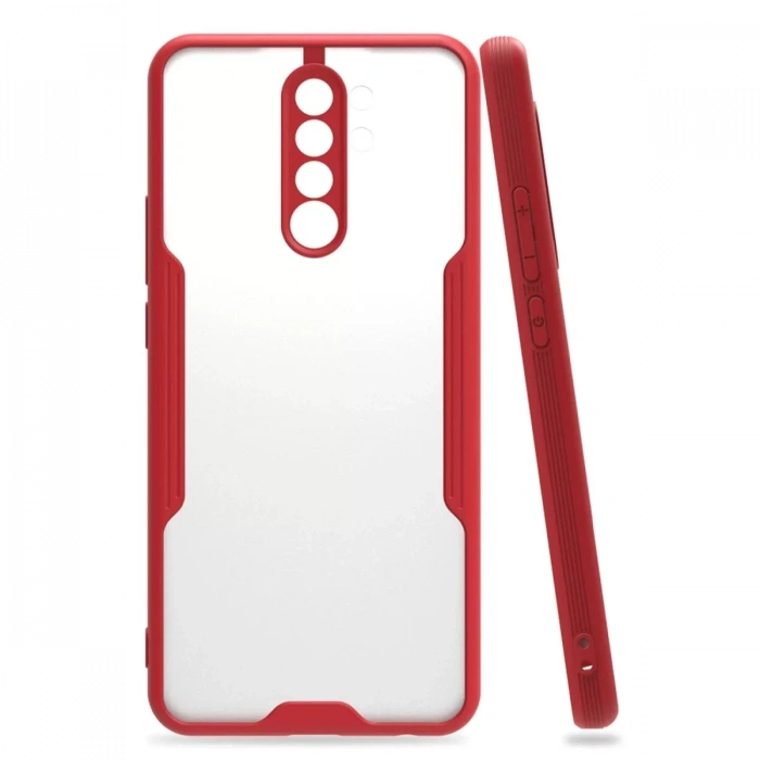 Xiaomi Redmi 9 Kılıf Platin Silikon - Kırmızı