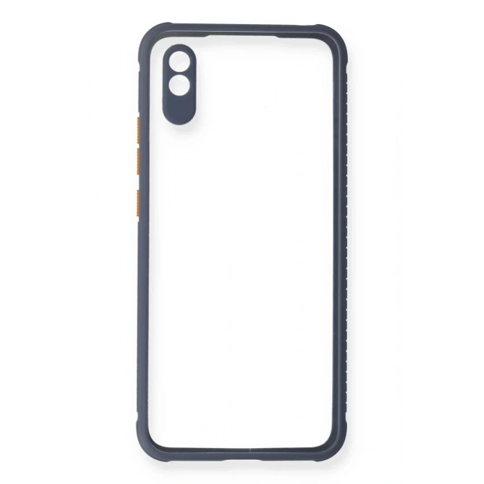 Xiaomi Redmi 9A Kılıf Miami Şeffaf Silikon - Gri