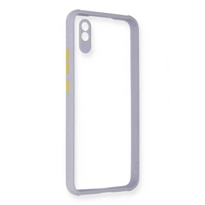 Xiaomi Redmi 9A Kılıf Miami Şeffaf Silikon - Lila