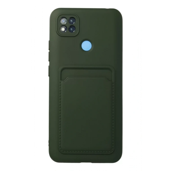 Xiaomi Redmi 9C Kılıf Kelvin Kartvizitli Silikon - Koyu Yeşil