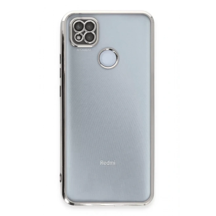 Xiaomi Redmi 9C Kılıf Lensli Silikon - Gümüş