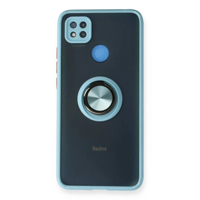 Xiaomi Redmi 9C Kılıf Montreal Yüzüklü Silikon Kapak - Buz Mavi