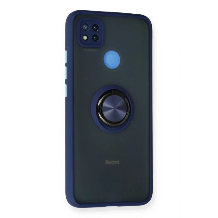 Xiaomi Redmi 9C Kılıf Montreal Yüzüklü Silikon Kapak - Lacivert