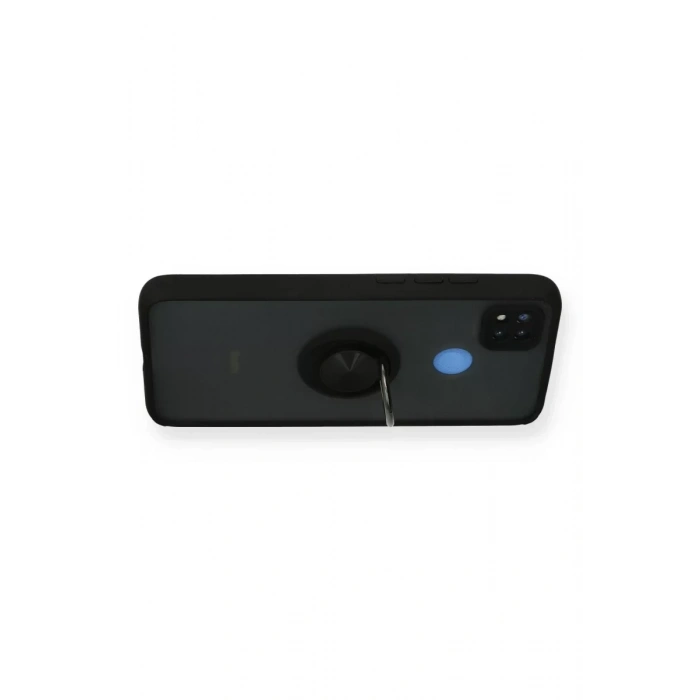 Xiaomi Redmi 9C Kılıf Montreal Yüzüklü Silikon Kapak - Siyah